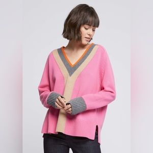 PAULE KA Color Blocked Wool Cashmere Sweater